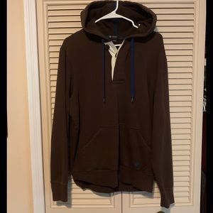 Cremieux👨🏻‍💼 Brown quarter-buttoned hoodie